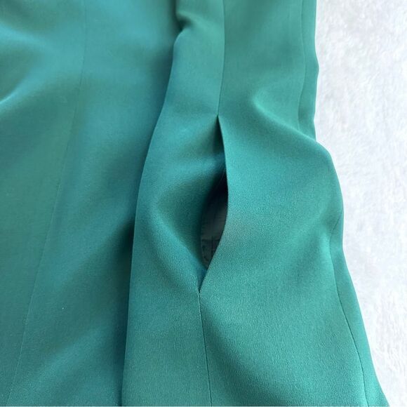 Hugo Buscati Women's 8 Longline Silk Blazer Jacket Teal Green Modern Officewear - Picture 7 of 10